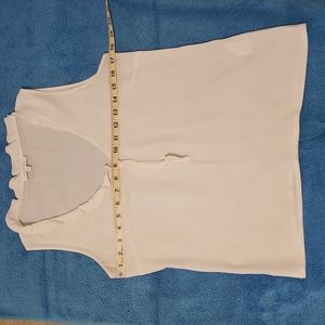 Patrizia Pepe sleeveless ruffle v-neck top, white, size 42